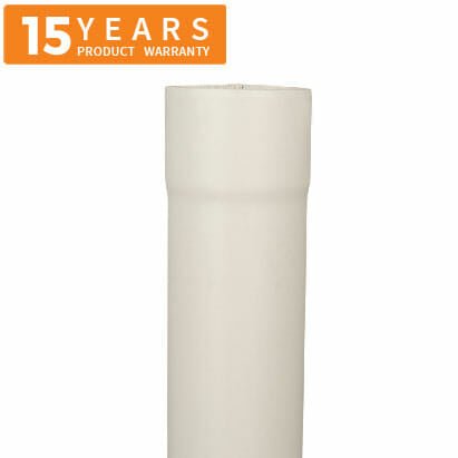 80mm Grey White Galvanised Steel Downpipe 3m Length - Trade Warehouse