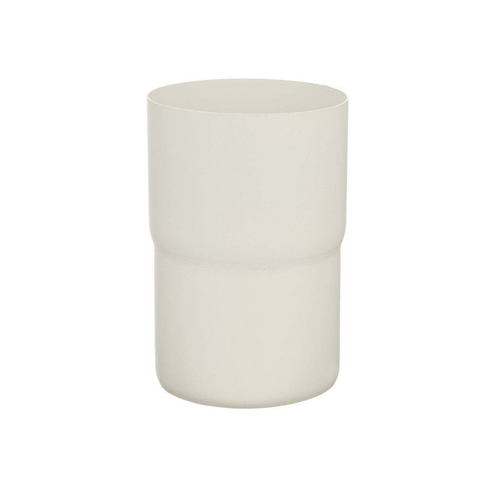 80mm Grey White Galvanised Steel Downpipe Loose Connector - Trade Warehouse