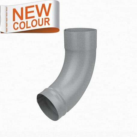 80mm RAL 9007 'Grey Aluminium' Galvanised Steel Downpipe Shoe - Trade Warehouse