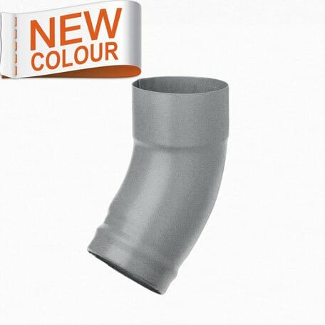 80mm RAL 9007 'Grey Aluminium' Galvanised Steel Downpipe Shoe - Short Heel - Trade Warehouse