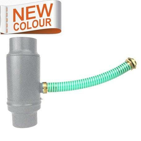 80mm RAL 9007 'Grey Aluminium' Galvanised Steel Rainwater Collector - Trade Warehouse