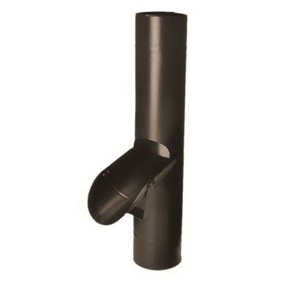 80mm Sepia Borwn Coated Galvanised Steel Downpipe Diverter - Trade Warehouse