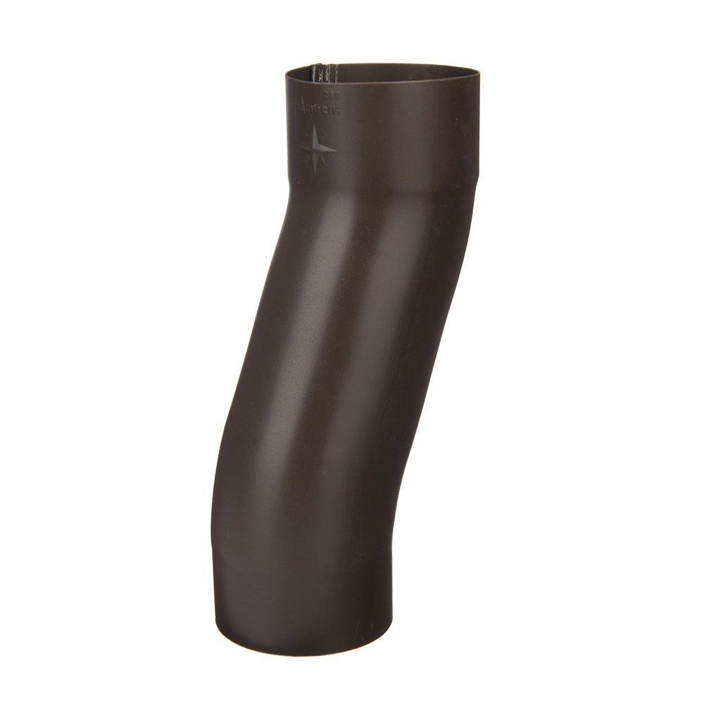 80mm Sepia Brown Galvanised Steel Downpipe 60mm Projection Fixed Offset - Trade Warehouse