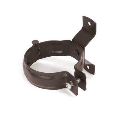 80mm Sepia Brown Galvanised Steel Downpipe Bracket - Trade Warehouse