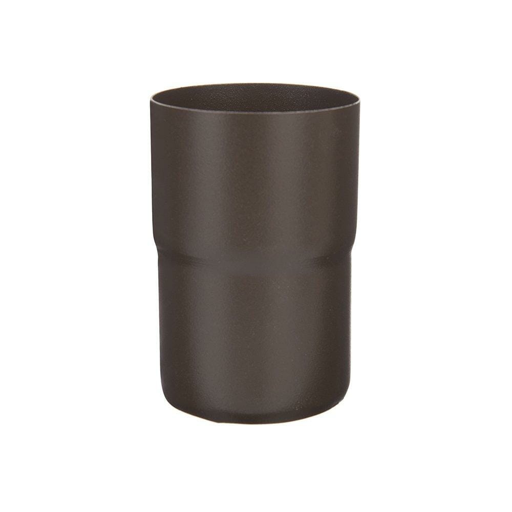80mm Sepia Brown Galvanised Steel Downpipe Loose Connector - Trade Warehouse
