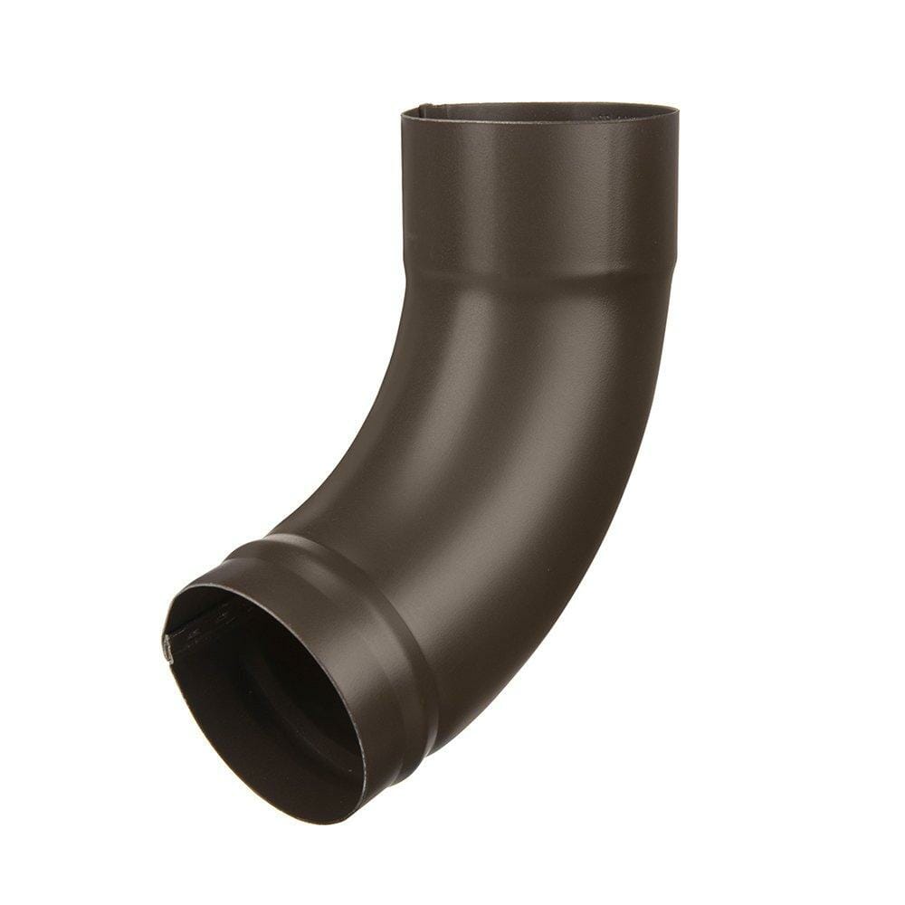 80mm Sepia Brown Galvanised Steel Downpipe Shoe - Trade Warehouse