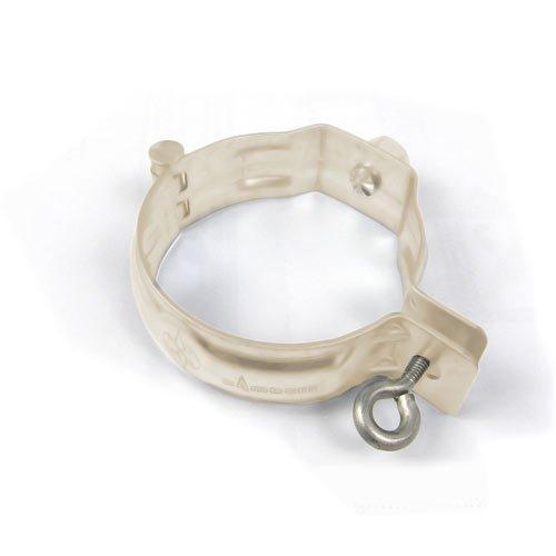 80mm White Grey Galvanised Steel Downpipe Bracket with M10 Boss - for use with M10 Screw (not included) - Trade Warehouse