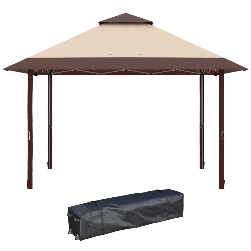 Brown 4 x 4m Pop-up Gazebo With Adjustable Legs