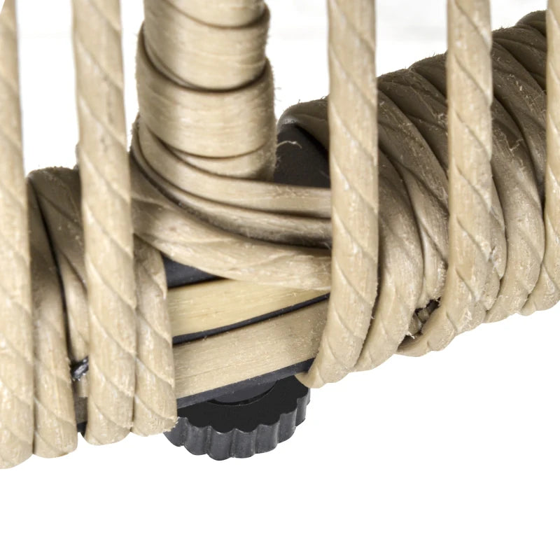 3 Piece Balcony Bistro Set With Metal Frame Wrapped in Brown Wicker