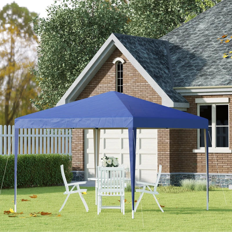Blue 3m x 3m Pop Up Gazebo - Height Adjustable With Bag