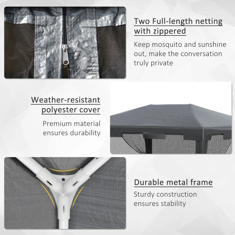 Dark Grey 4m x 3m Pop Up Gazebo