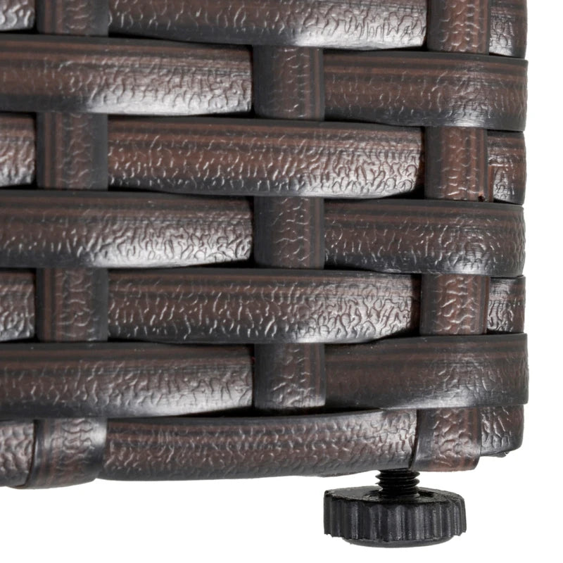 8 Piece Curved Rattan Sofa Set With Umbrella and Two Stroage Functional Side Tables