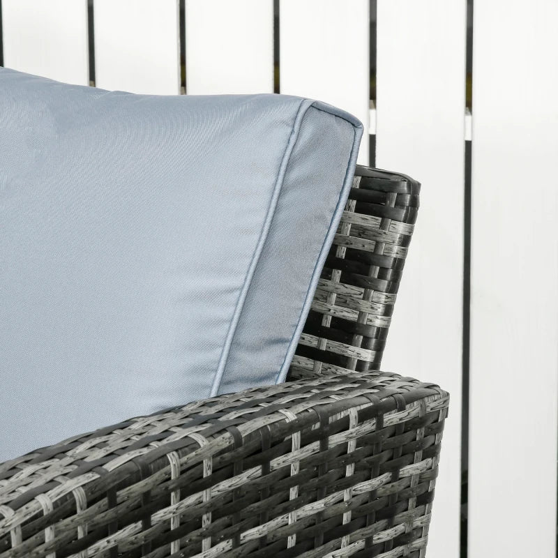 6 Piece Rattan Conversation Furniture Set With Storage Table and Cushions