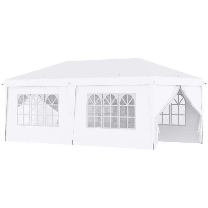 3m x 6m Adjustable White Pop Up Gazebo