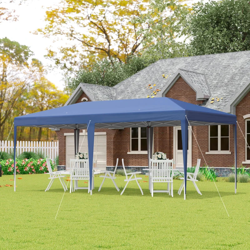 Blue Pop Up Gazebo With Double Roof & Bag - Wedding Awning Canopy