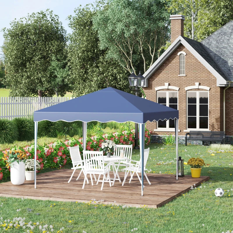 3m x 3m Blue Pop Up Gazebo Canopy - Foldable With Carry Bag