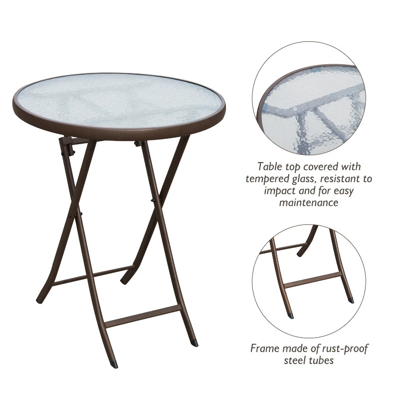 Brown 2 Seater Foldable Rattan Bistro Set