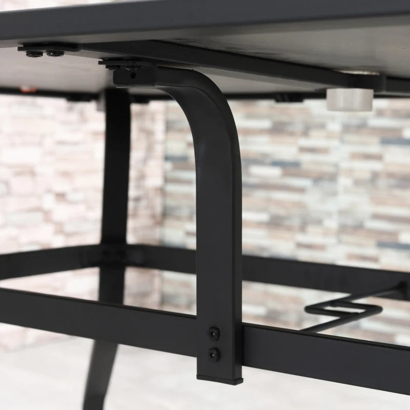 6 Seater Outdoor Dining Set With Parasol Hole & Breathable Mesh Fabric Seats