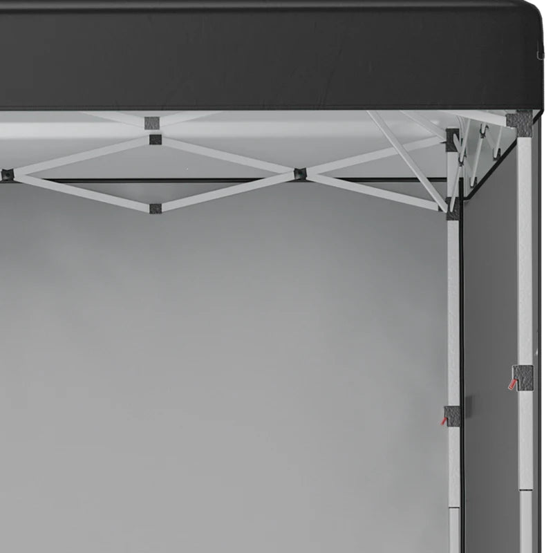 3m x 3m Pop Up Event Shelter - Height Adjustable Party Tent with 2 Sidewalls - Weight Bags and Wheeled Bag Included