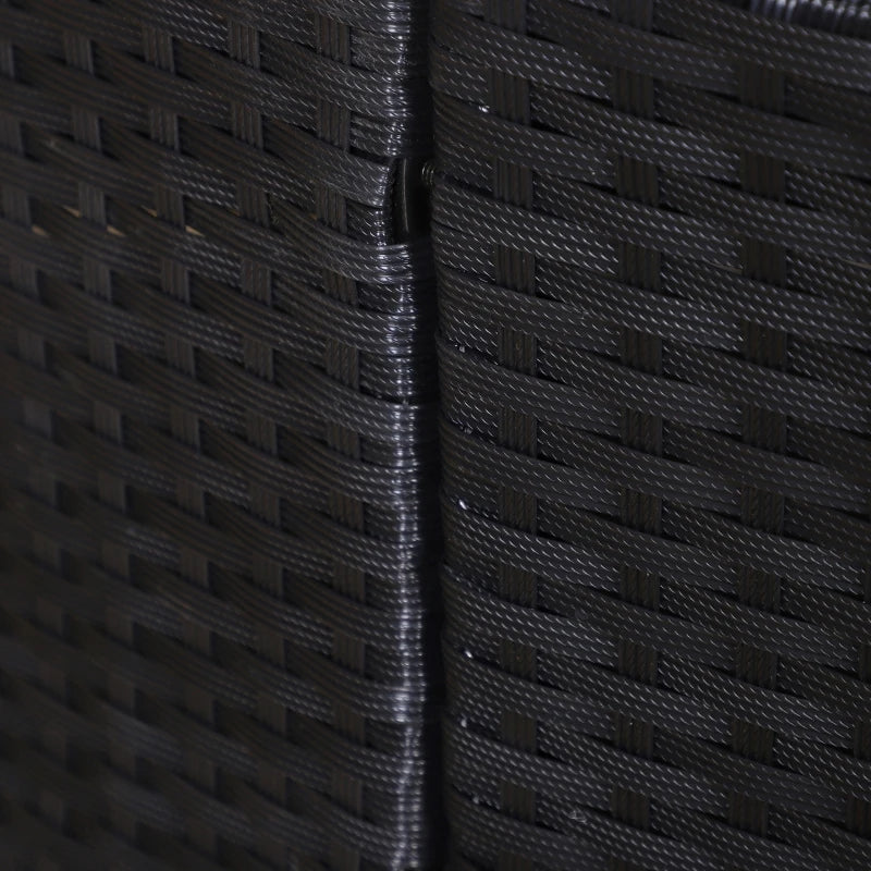 Black Five-Piece Rattan Garden Bed With Canopy And Cream Cushions