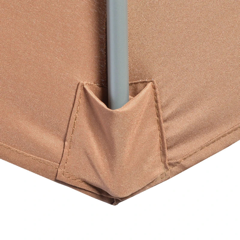 2.47H x 2.92m Coffee Parasol With Weights and Cover