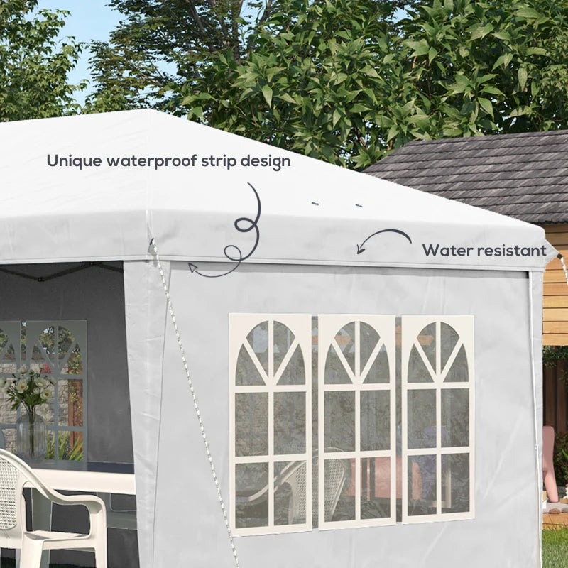 3m x 6m White Pop Up Gazebo