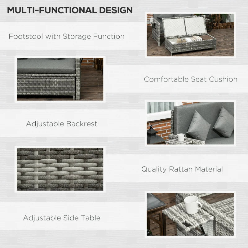 2 Seater Rattan Daybed with Fire Retardant Sponge