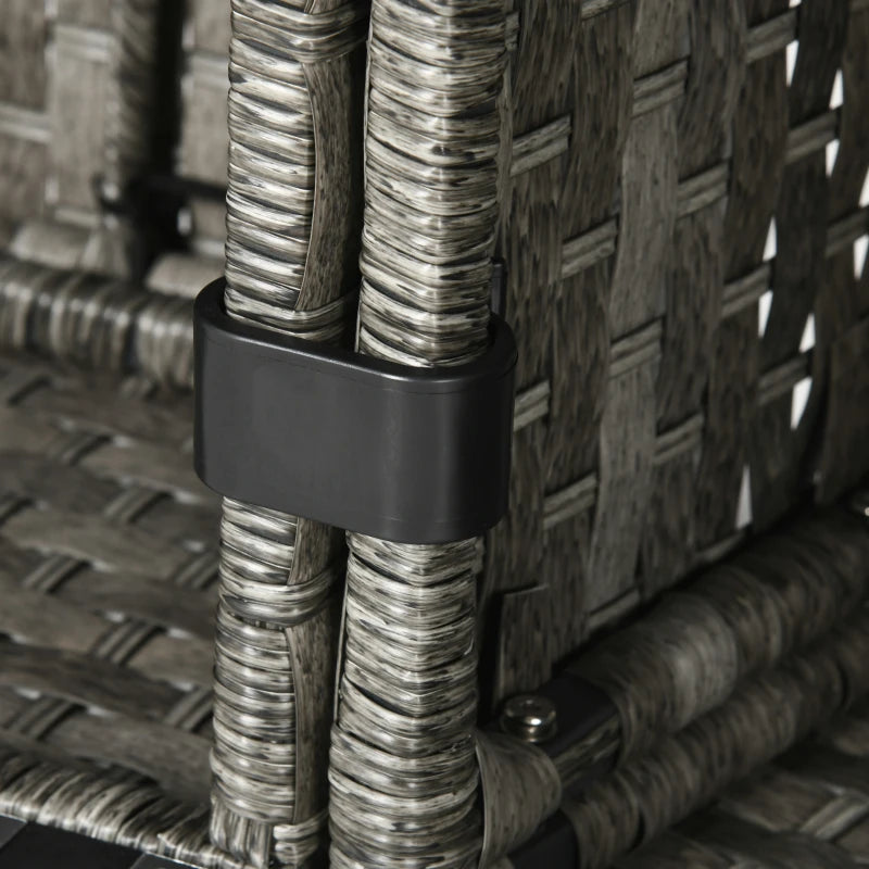 6 Seater Rattan Sofa With Fire Table - Grey