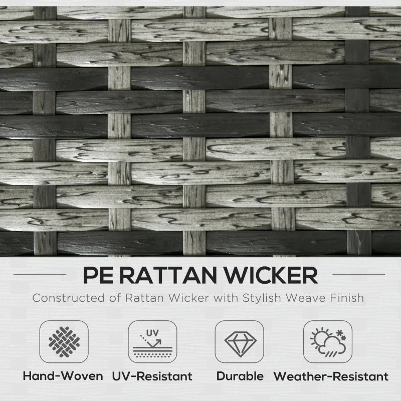 6 Piece Rattan Conversation Furniture Set With Storage Table and Cushions