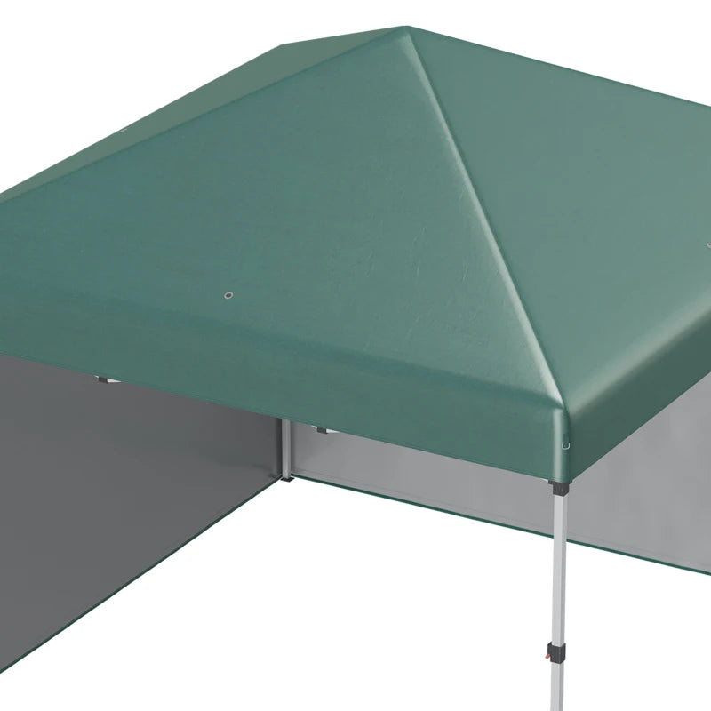 3m x 3m Green Pop Up Gazebo with 2 Sidewalls, Leg Weight Bags and Carry Bag