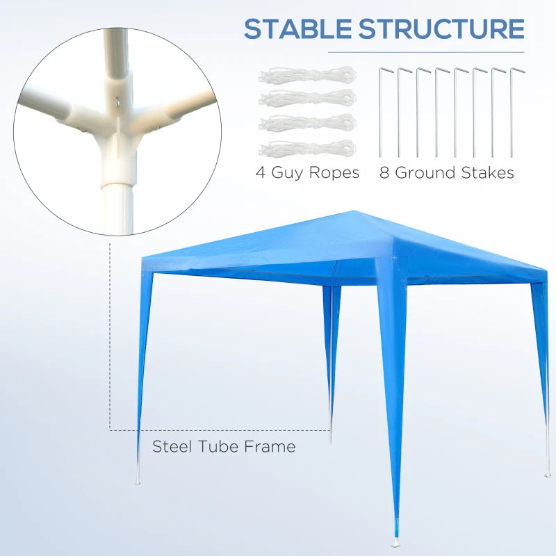 Blue 2.7m x 2.7m Garden Marquee Party Tent