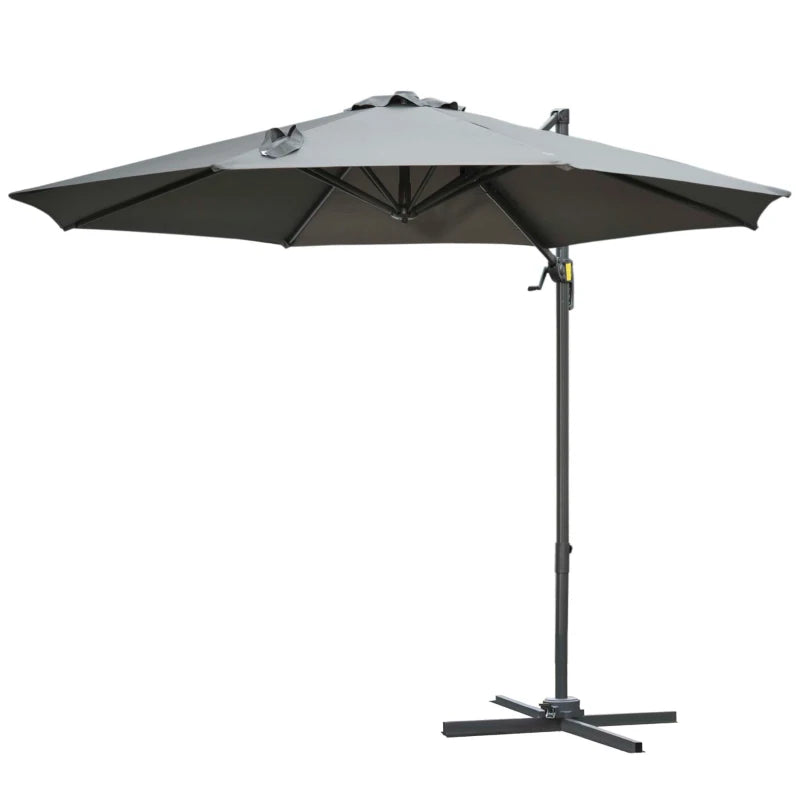 2.95H x 2.5m Dark Grey 360° Adjustable Cantilever Parasol