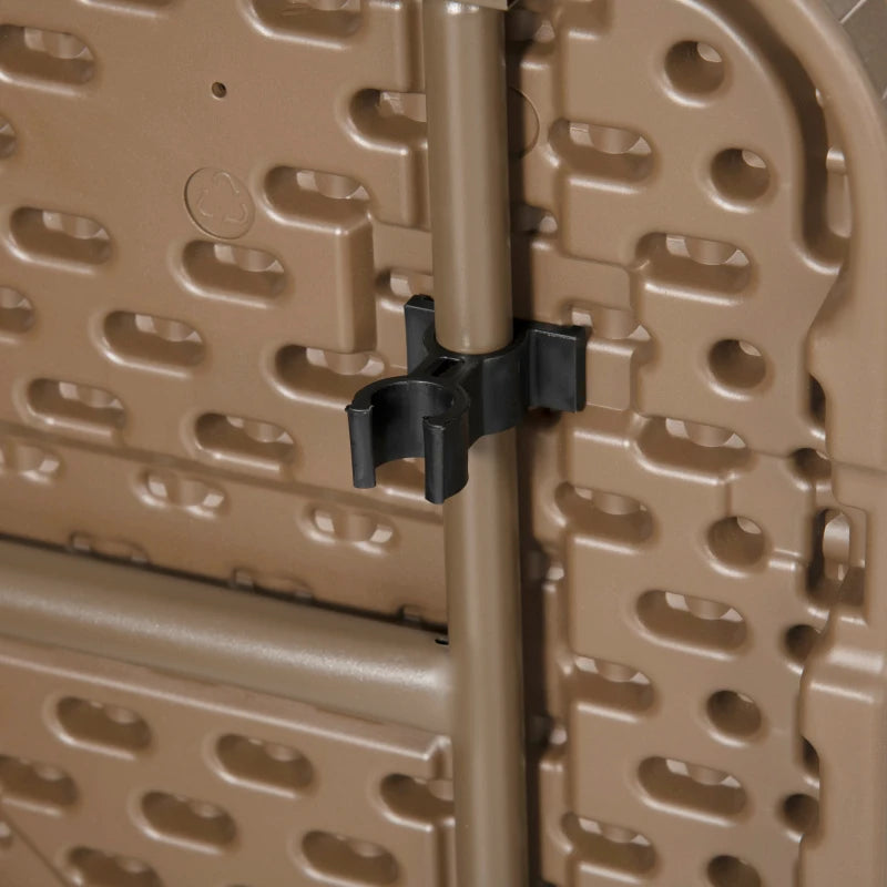 6 Seater Garden Dining Set - Rattan-Style HDPE Garden Furniture Set, Outdoor Dining Table and Chairs with 6 Armchairs and Rectangular Plastic Top Table for Patio