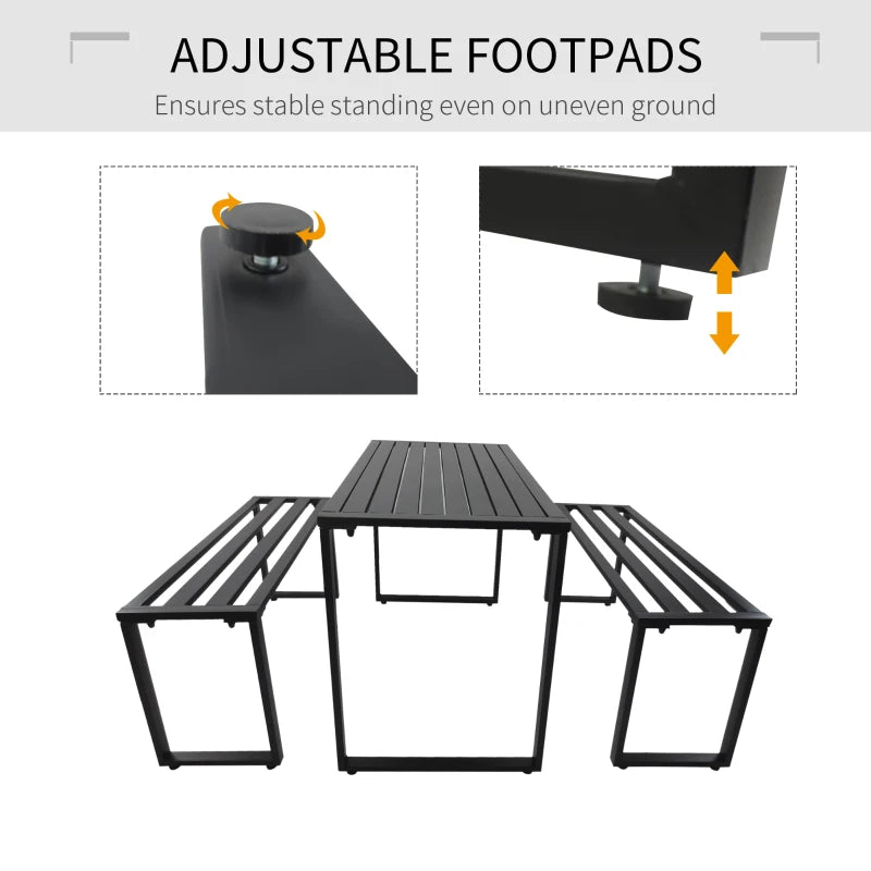 Black Metal Picnic Table