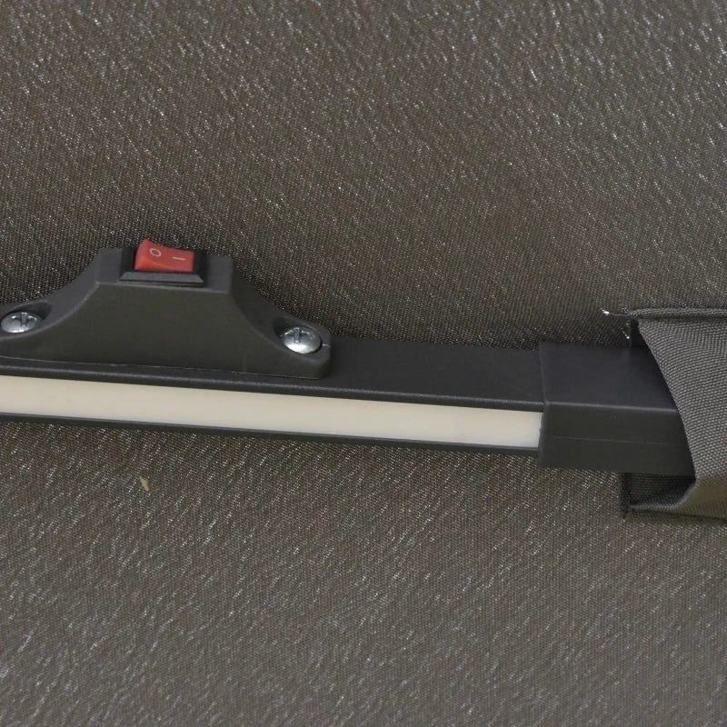 2.55H x 2.92m Grey Cantilever Parasol With Solar Powered LED Lights