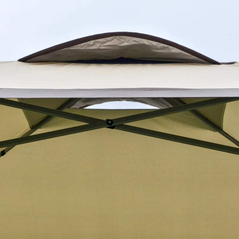 Brown 4m x 4m Pop-up Gazebo with Roller Bag & Adjustable Legs