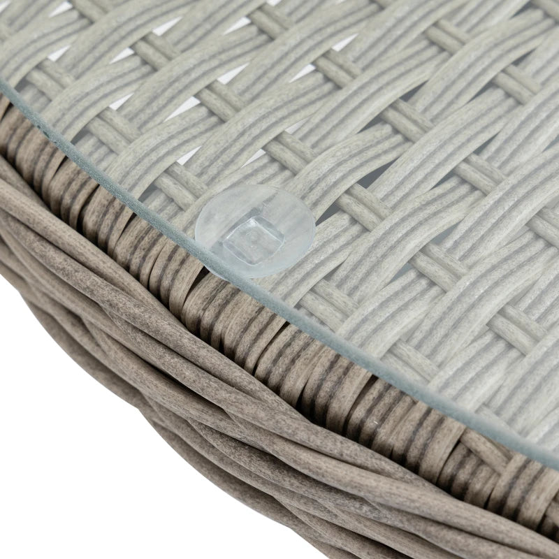 Luxury 4 Seater Rattan Dining Set With Curved Armchairs