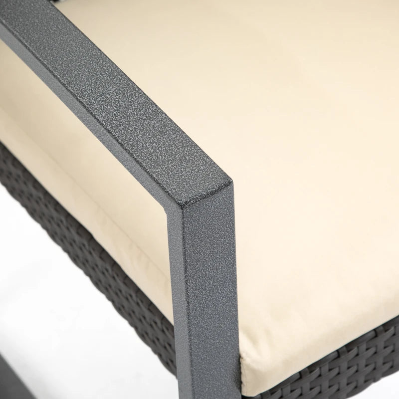 Brown Rattan Style Bistro Set - Conservatory Furniture