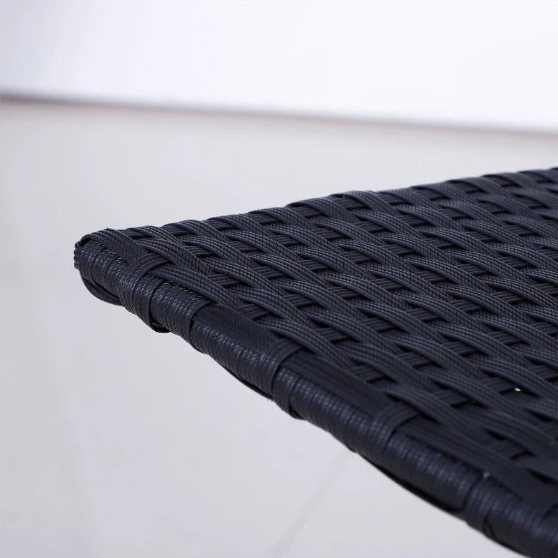 Black 2 Seater Foldable Rattan Bistro Set