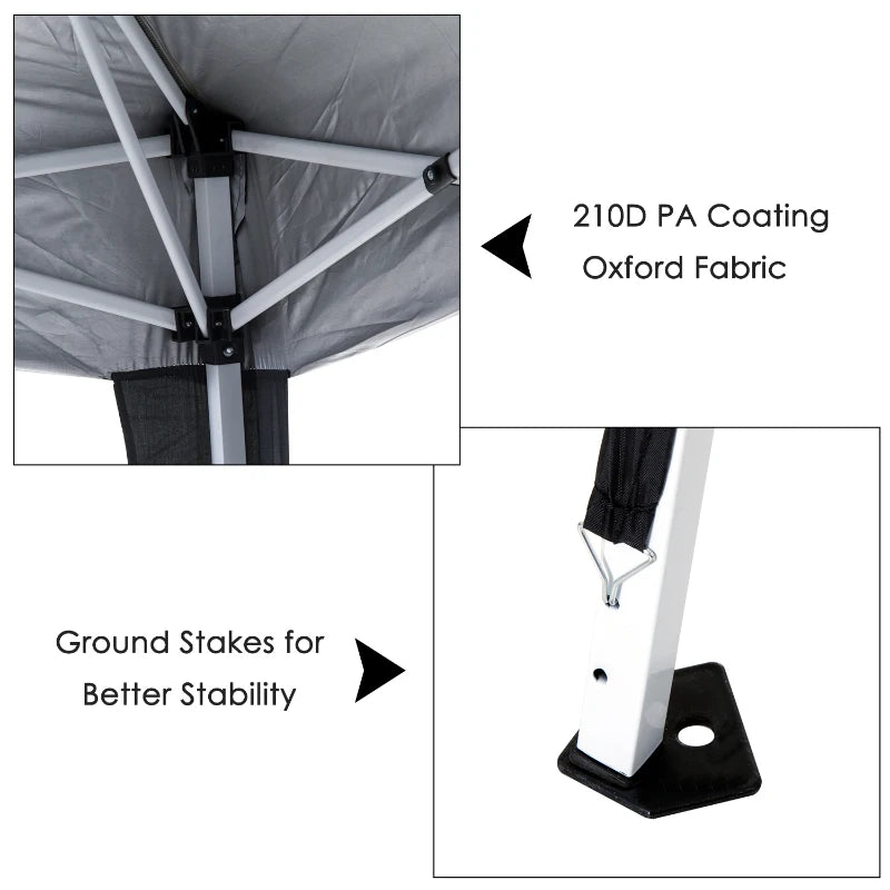 Black Slant Leg Pop Up Gazebo with Carry Bag