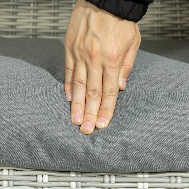 Mixed Grey 5 Piece Recliner Lounger Bistro Chairs with Glass Top Table and Footstools