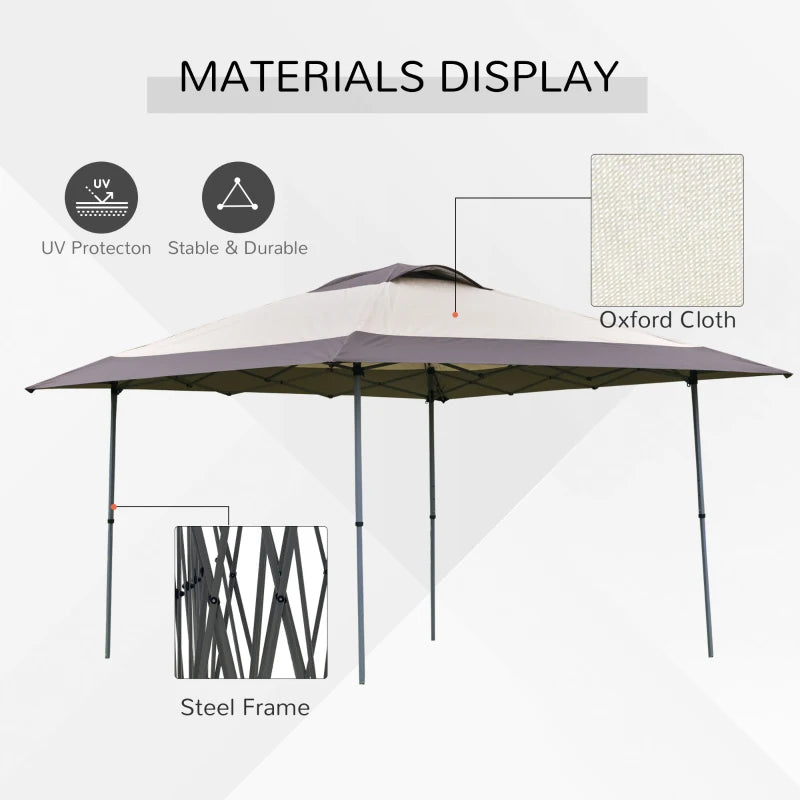 Brown 4m x 4m Pop-up Gazebo with Roller Bag & Adjustable Legs