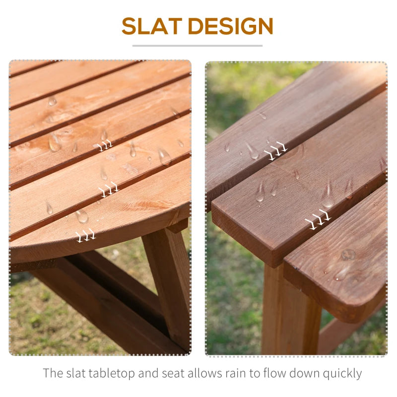8-Seater Wooden Picnic Set