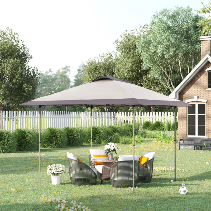 Brown 4m x 4m Pop-up Gazebo with Roller Bag & Adjustable Legs