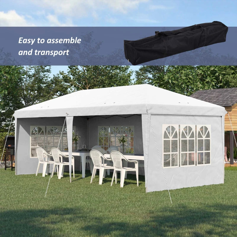 3m x 6m White Pop Up Gazebo