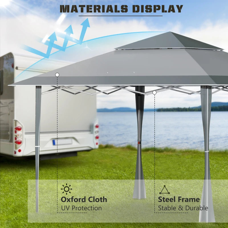 4m x 4m Dark Grey Pop-up Gazebo With Steel Frame