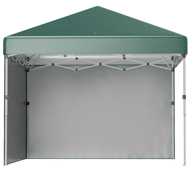 3m x 3m Green Pop Up Gazebo with 2 Sidewalls, Leg Weight Bags and Carry Bag