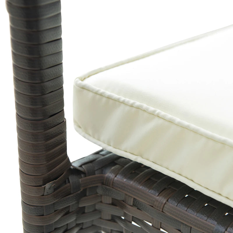 Brown 6 Seater Rattan Dining Set With Grey Cushions