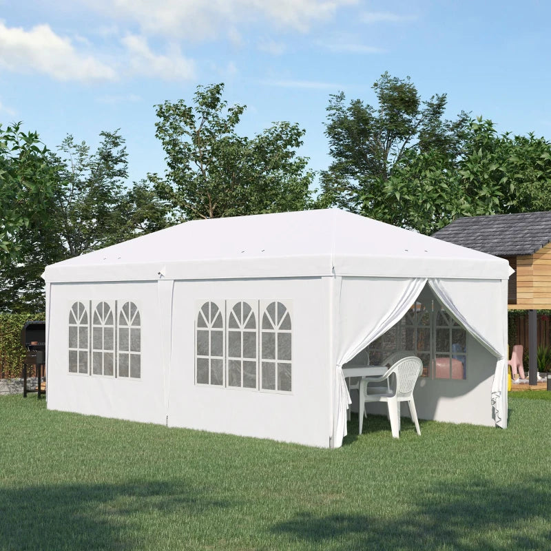 3m x 6m Adjustable White Pop Up Gazebo