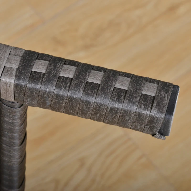 Mixed Grey 8-Seater Wicker Sofa Set With Glass Table & Cushions